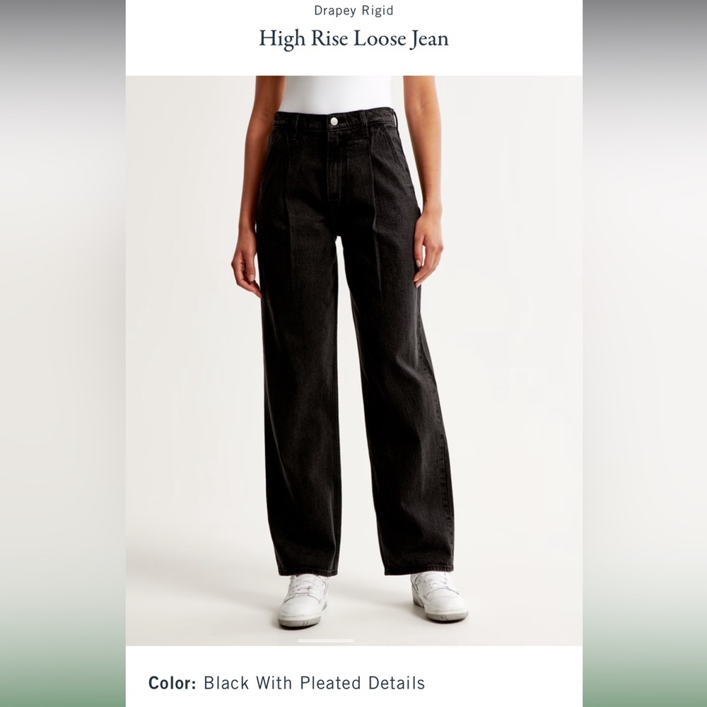 Abercrombie&Fitch curve love black loose high-rise curve love denim jeans